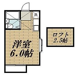 ヴィラ相模湖 ワンルームの間取図画像