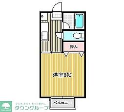 小田急小田原線 相模大野駅 バス10分 大沼小学校下車 徒歩3分の賃貸アパート 1階1Kの間取り