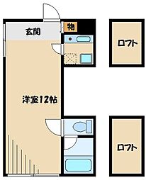 小田急小田原線 相模大野駅 徒歩17分の賃貸アパート 1階1Kの間取り