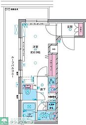 小田急小田原線 町田駅 徒歩10分の賃貸マンション 4階1Kの間取り