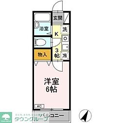 JR横浜線 町田駅 徒歩21分の賃貸アパート 1階1Kの間取り