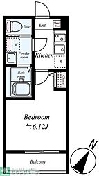 GRADUS相武台前II 1階1Kの間取り
