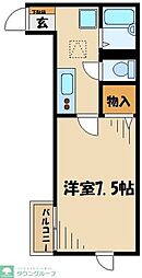 イリマコート 2階1Kの間取り