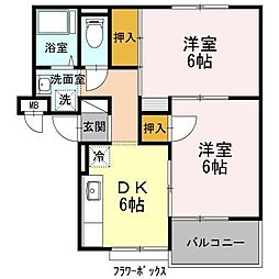 小田急小田原線 小田急相模原駅 徒歩24分の賃貸アパート 1階2DKの間取り