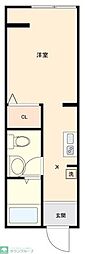 グランエスペランサ 1階ワンルームの間取り