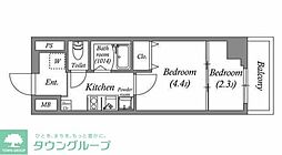 N-flats町田 9階2Kの間取り