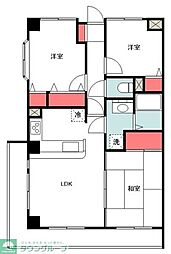 シティーハイム21 2階3LDKの間取り