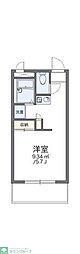 レオパレスコーポテラダ 2階1Kの間取り