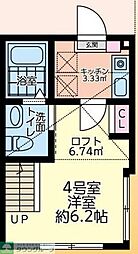 JR横浜線 淵野辺駅 徒歩28分の賃貸アパート 2階1Kの間取り