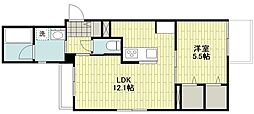 ヘーベルメゾン駒岡 2階1LDKの間取り