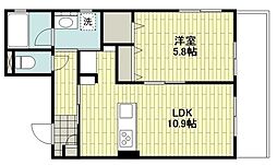 ヘーベルメゾン駒岡 3階1LDKの間取り