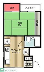リバーサイド鈴木 1DKの間取図画像