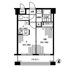 パークヒル三ツ沢 3階1DKの間取り