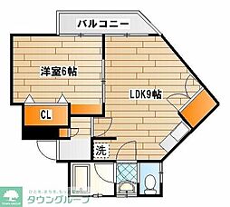 ソレイユ片倉 1LDKの間取図画像