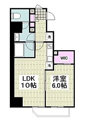 ジェノヴィア花月総持寺 1LDKの間取図画像