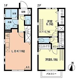グラン・ジュテD棟 2LDKの間取図画像
