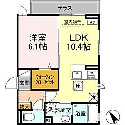 HIレジデンス 1LDKの間取図画像
