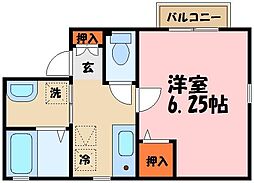 エクレール鴨居 1Kの間取図画像