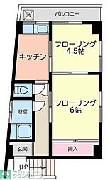 難波ビル 2Kの間取図画像