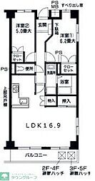 秋津高山館 2LDKの間取図画像