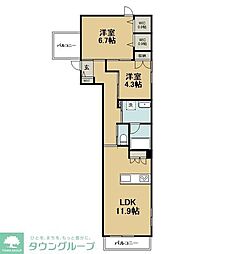 SUNVILLAGE+ 2LDKの間取図画像