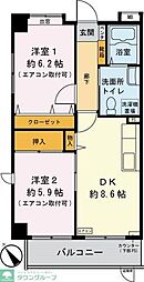 サンリーフ保土ケ谷 2DKの間取図画像