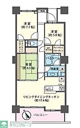 コットンハーバータワーズシーウエスト 3LDKの間取図画像