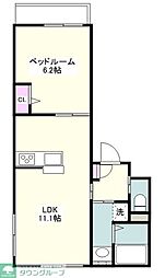 GLOWRESIDENCE 1LDKの間取図画像