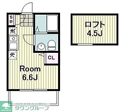 クレールブランシェ西寺尾 ワンルームの間取図画像