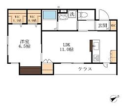 コンフォートピア 1LDKの間取図画像