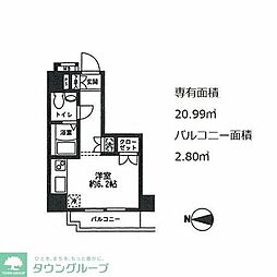 セントパレス池袋 ワンルームの間取図画像