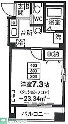 クレセント玉野 1Kの間取図画像