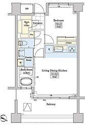 レジディアタワー上池袋タワーサイド 1LDKの間取図画像