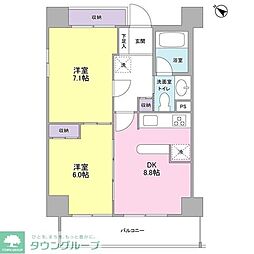 プロスペクト西巣鴨 2DKの間取図画像