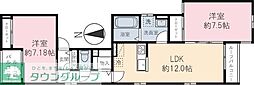 シュエット 2LDKの間取図画像