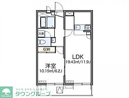 レオパレス翔 1LDKの間取図画像