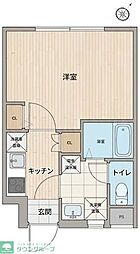 コンフォシード坂下 1Kの間取図画像