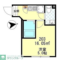 Grip蓮根 ワンルームの間取図画像