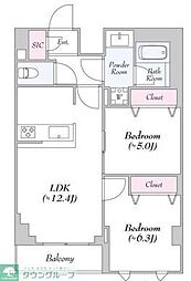 ロイジェント志村坂上 7階2LDKの間取り