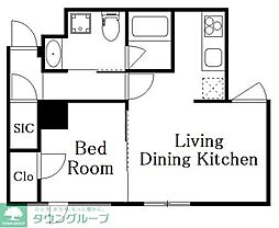 東武東上線 大山駅 徒歩7分の賃貸マンション 3階1LDKの間取り