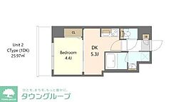 S-RESIDENCE高島平asolea 9階1DKの間取り