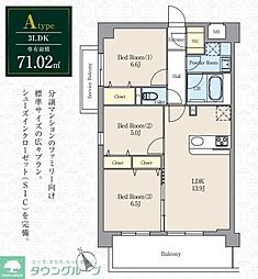 アーバン　トレジャー　ケヤキ 201 2階3LDKの間取り