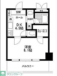 フルグラール池袋 1階1DKの間取り
