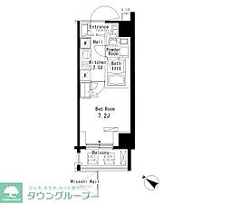 パークアクシス板橋本町弐番館 3階1Kの間取り