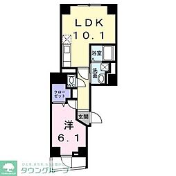 チアーズ千駄木 3階1LDKの間取り