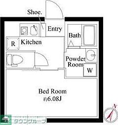 オプション坂下 1階1Kの間取り
