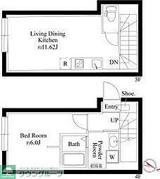 オプション坂下 403 4階1LDKの間取り