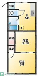 ワイズハウス2 1階2Kの間取り