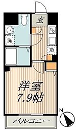 Log文京SENDAGI 8階1Kの間取り