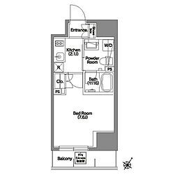 エルスタンザ文京根津 7階1Kの間取り